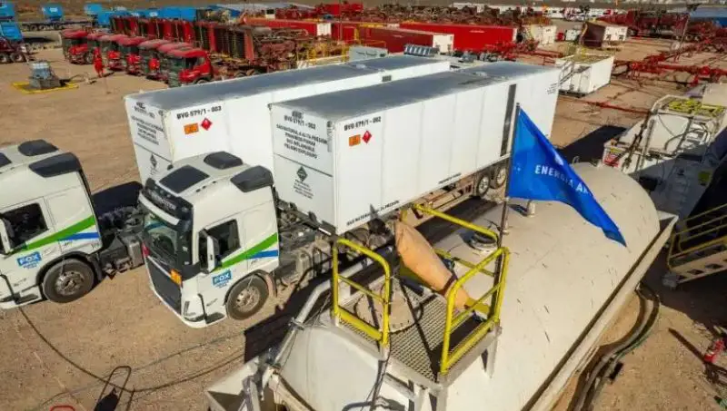 YPF realizó la primera fractura hidráulica abastecida íntegramente con gas de Vaca Muerta