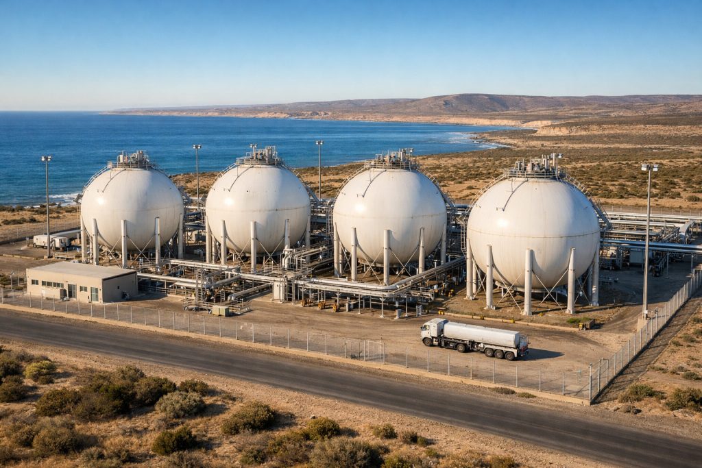 Río Negro apuesta a industrializar el gas de Vaca Muerta: así será la planta fraccionadora más grande del país en la costa del Golfo San Matías